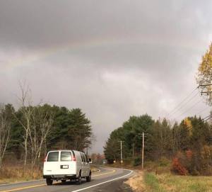 The faint rainbow I claimed as a symbol of hope during Mom's illness