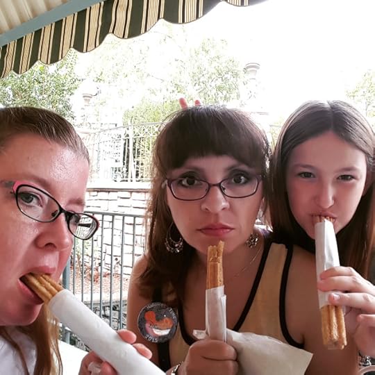 Stop! I't churro time! BFF might be getting hangry here....oh wait....nope. That is just her face.