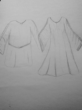 Male and female Irish leine