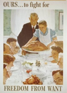 Painter Norman Rockwell’s “Freedom from Want,” Office of War Information poster, 1943. Prints and Photographs Division.