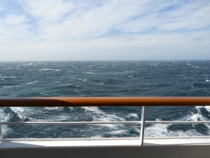 I took this picture off our balcony shortly after the captain's announcement. With the wind and the ship's rocking, I was too scared to get close to the railing to snap the picture.