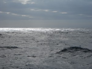 I took this picture after the captain deemed the outside decks safe for passengers. The sky, the clouds, and the waves made for ever-changing scenery.