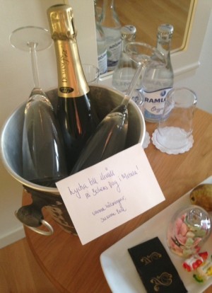 Rosa bubbel på rummet fick jag.