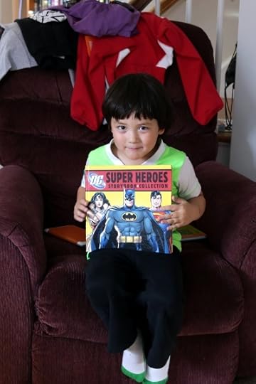 The Pip with his big new book of superhero stories.