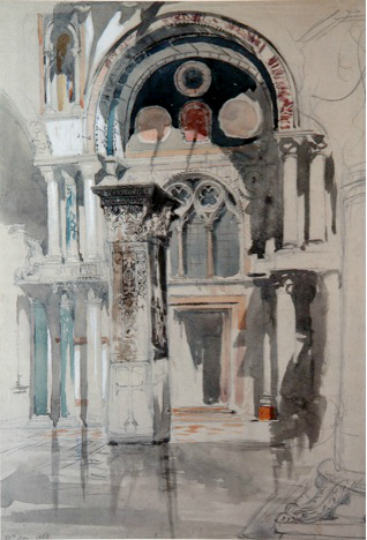 Part of St Mark’s Basilica – the South side of the Baptistery, John Ruskin