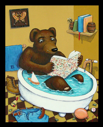 Bookish Bear Bathing