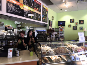 Baristas with personality: Bronte and Hannah.