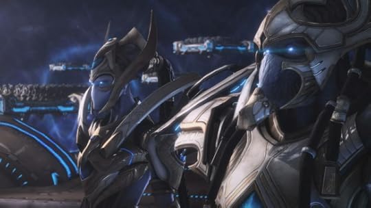 Hierarch Artanis and Executor Selendis rally the Golden Armada in StarCraft II: Legacy of the Void