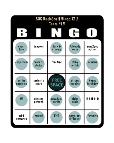 SOS book shelf bingo card