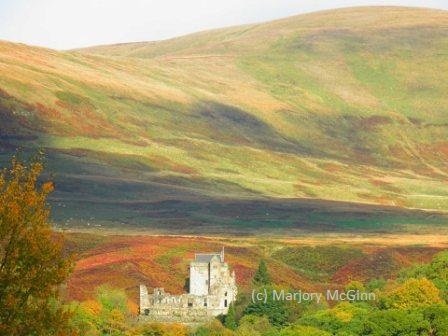 Caption here for castle in Ochils