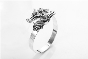 Silver Galloping Horse Bangle