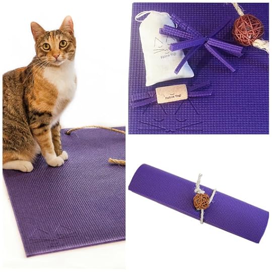 Purple Yoga Cat Mat Plus Toys and Catnip