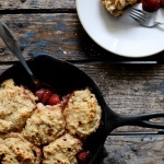 Roasted Strawberry and Dumpling Skillet Cake