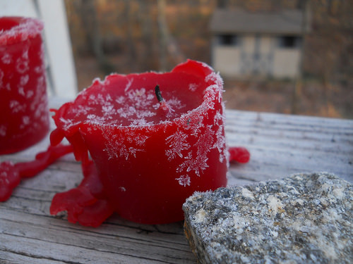 frosty candle