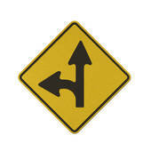 road split sign
