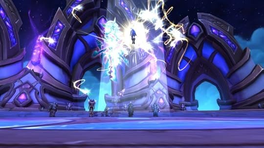 My rogue receives the blessing of the Naaru to complete her legendary ring in World of Warcraft