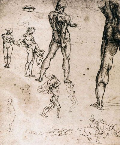 Leonardo da Vinci, figure studies