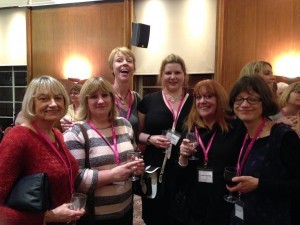 An assortment of Choc Lit authors: Evonne Wareham, Jane Eastgate (editor), Sarah Waights, Kate Johnson, Berni Stevens, Clare Chase