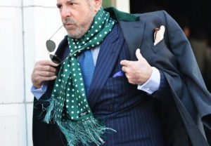 green-polka-dot-silk-scarf