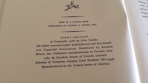 Couples by John Updike, 1st Edition 1st Printing