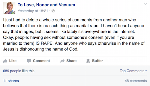Why are we still arguing about whether there's rape in marriage in this day and age? How can people not get it? 