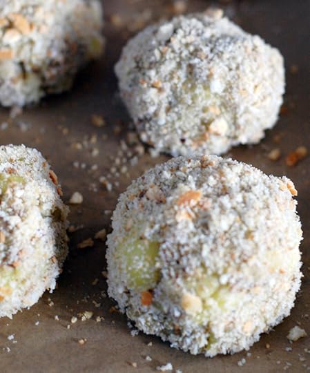 Thanksgiving Potato Stuffing Balls with a Cranberry Center