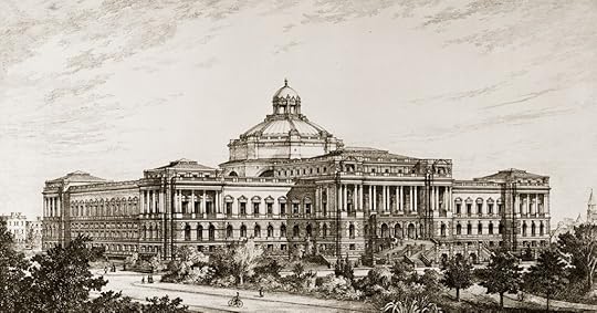 A drawing of the Library of Congress, Smithmeyer & Pelz Architects, ca. 1896. Prints and Photographs Division. 