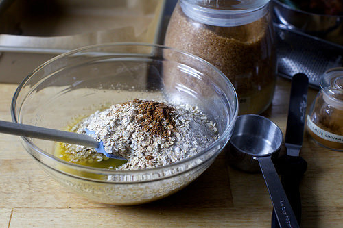 making the wholegrain crumbs