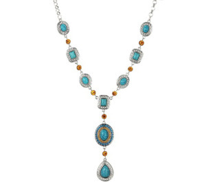 Turqouise Citrine Iced Water Drop Neckklace