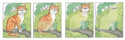 An illustration of the Cheshire Cat by Helen Oxenbury from Lewis Carroll's Alice's Adventures in Wonderland (c) 1999 Helen Oxenbury, reproduced by permission of Walker Books Ltd