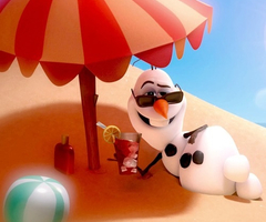olaf on beach