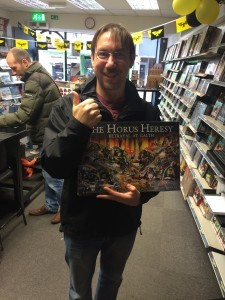 Gav holding his copy of Betrayal at Calth