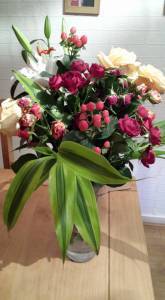 flowers from mum and sister