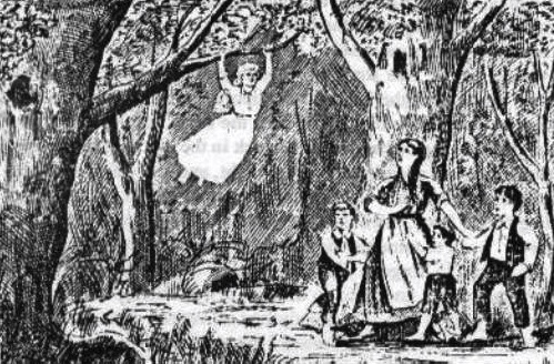 This image is the closest we have as to what the Bell Witch may have looked like. Here she is terrorizing the Bell children.