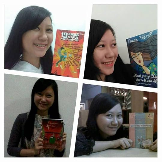 Bareng buku-buku antologi yang memuat karya saya.