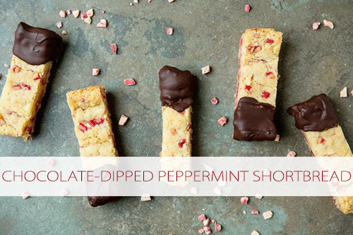 Chocolate-Dipped Peppermint Shortbread #recipe at lifeyourway.net