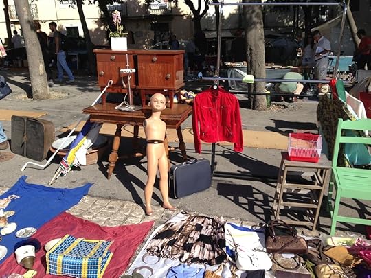 Flea market shopping in Lisbon