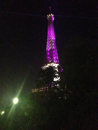 The Eiffel Tower, all in purple!