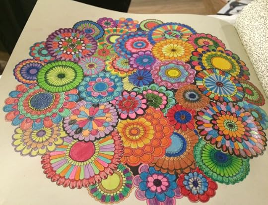 One of my completed coloring projects. I'd love to get this on a T-shirt somehow. Something to think about.