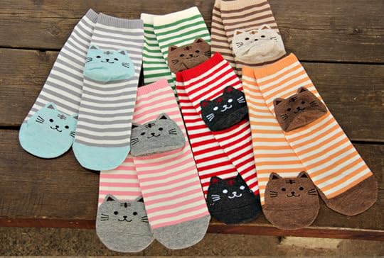 Cat's Meow Striped Socks