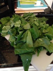 chopping collards