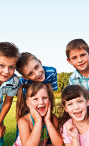 Preschool friends laughing