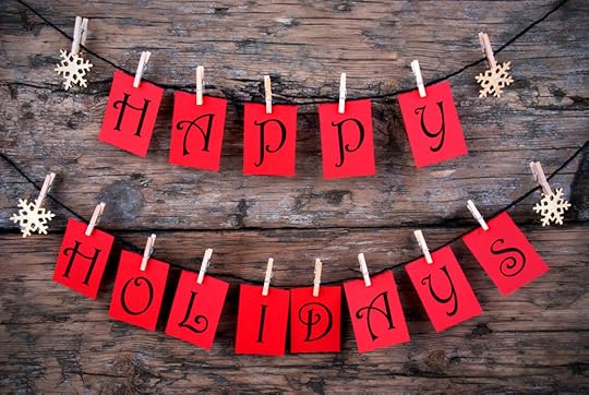Happy Holidays Greetings On A Line