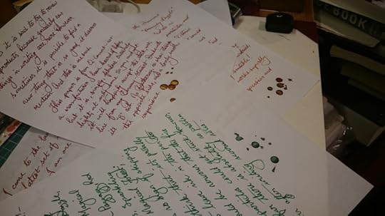 Magical Forest, sort of Kelly Green colour; Red Lustre with dark berry colour, and then Brandy Dazzle with an Oxblood shade of brown. Lovely!