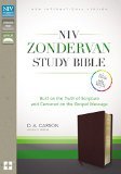 NIV, Zondervan Study Bible, Bonded Leather, Burgundy, Free Digital: Built on the Truth of Scripture and Centered on the Gospel Message