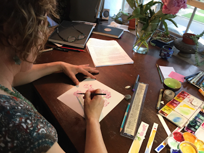 Cynthia Morris art studio watercolor illustrator