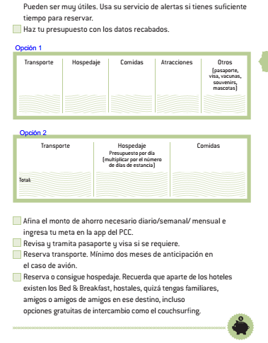checklist viaje de tus sueños versión verde libro agenda pequeño cerdo capitalista 2016 -2