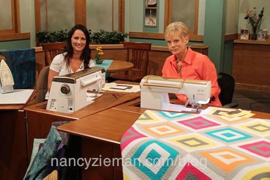 Natalia Bonner and Nancy Zieman on the Set of Sewing With Nancy