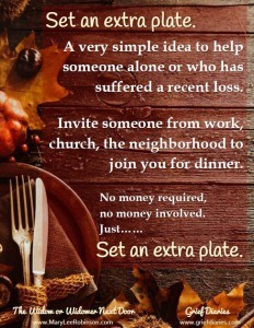 Set an extra plate Thanksgiving