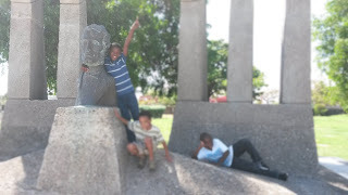 Beside George William Gordon in National Heroes Park Kingston, Jamaica